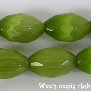 Cat's eye, olive faceted