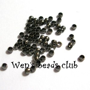 2mm Crimp Bead - Black-Nickel Plated*100pcs.