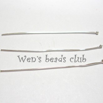 Sterling Silver-Head Pins with Ball 0.5*40mm*10pcs