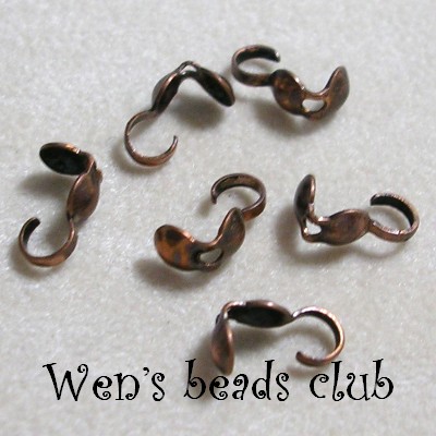 Bead Tip Double-cup(Antique Copper Plated*100pcs)