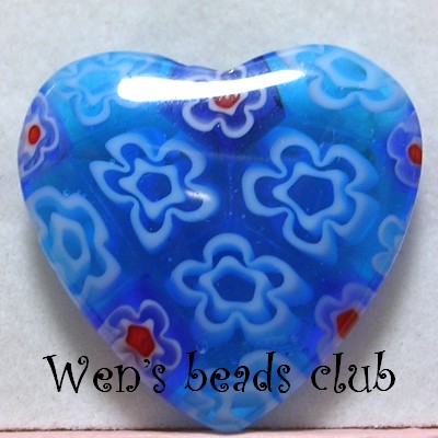 Millefiori Glass Beads - Heart Beads 25mm/1PK/TFBE1425M