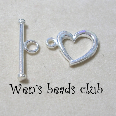 Sterling Silver-Clasp Toggle Set With Heart*per Set