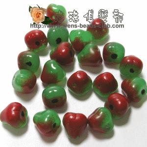 CZ-Pears 16/12mm:Milky Green / Red (10pk)