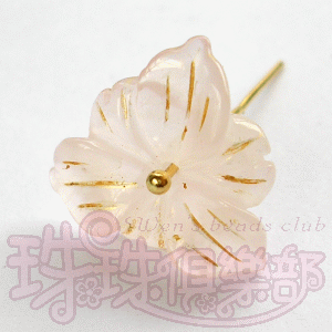 Rose Quartz 6 petals Flowers 2.2cm - Gold Inlay(1pc)