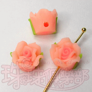 FIMO Flowers - 8mm Rose - Lt. Peach(2pcs)