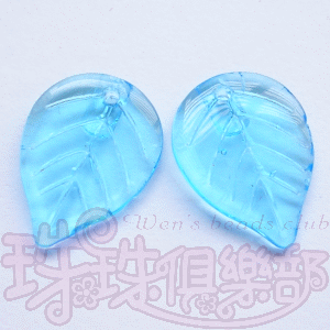 Pressed Glass Beads : Leaves 13.3/17.8mm: Dk. Aquamarine(5PK)