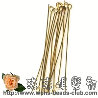 0.8*60mm Gold Plated Eye Pins.(3g)
