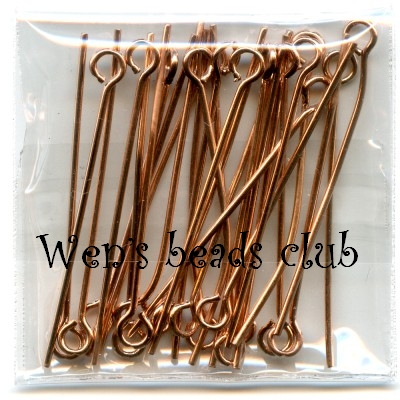 0.8*30mm Copper Plated Eye Pins.(3g)