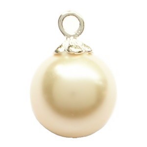 Swarovski #5818 Creamrose Pearl with Silver Plated Bead Cap(10m*1PK)