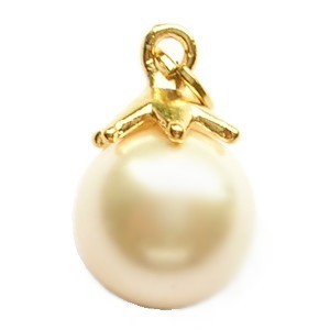 Swarovski #5818 Creamrose Pearl with Large Gold Plated Bead Cap(10m*1PK)