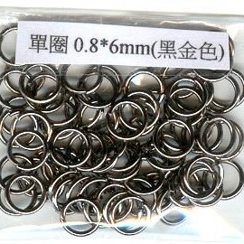 0.8*6mm Black-Nickel Plated Open Jump Rings(3g)