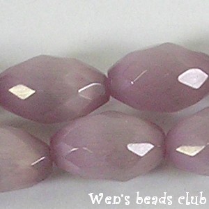 Cat's eye, olive shape faceted, lilac, 8x12mm. 16".