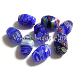 Millefiori Glass Beads - Oval Spiral 8*12mm/5PK/TFB0214Mb02S