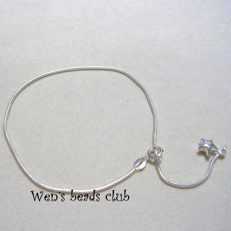 Sterling Silver-Chain Bracelet(SB07-A015) 7.28 Inch