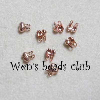 Bead Tip Double Cup Double Loop 1.5mm(Copper Plated*100pcs)