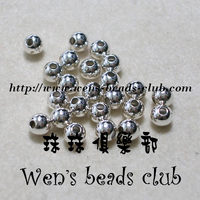 Sterling Silver-Spacer Round Bead 3mm*5pcs