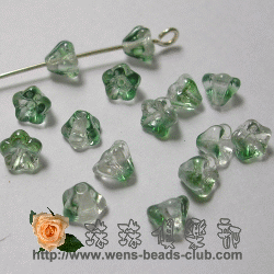 CZ-Baby Bell Flowers 4/6mm : Luster - Green/Crystal(20PK)