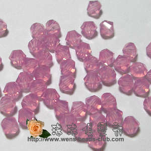 Czech Crystal : M.C. Bicone 4mm / Milky Pink(100PK)