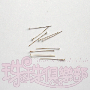 Sterling Silver-Head Pins 0.5*15mm(100pcs)