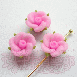 FIMO Flowers - 12mm Camellia - Baby pink(2pcs)