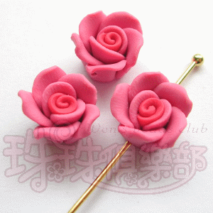 FIMO Flowers - 10mm Rose - Rose(2pcs)