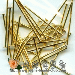 0.8*20mm Gold Plated Head Pins.(3g)