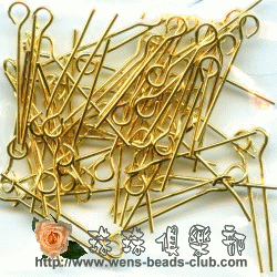 0.55*14mm Gold Plated Eye Pins.(3g)