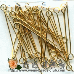 0.6*24mm Gold Plated Eye Pins.(3g)