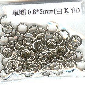 0.8*5mm Platinize Plated Open Jump Rings(3g)