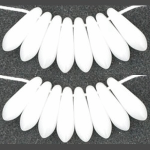 CZ-Dagger Beads 3/10mm: Opaque White (30PK)
