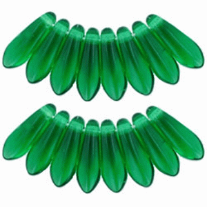 CZ-Dagger Beads 3/10mm: Green Emerald (30PK)