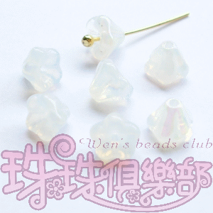 CZ-Baby Bell Flowers 4/6mm : Luster Iris - Milky White(20PK)
