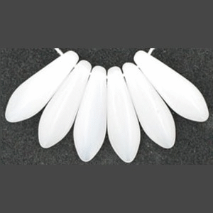 CZ-Dagger Beads 5/16mm: Opaque White(20PK)