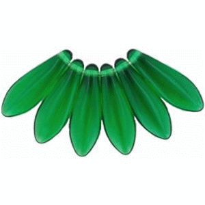 CZ-Dagger Beads 5/16mm: Green Emerald(20PK)