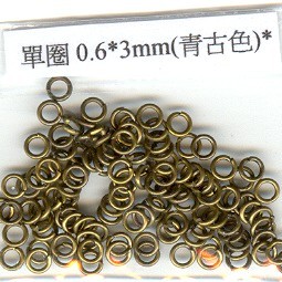 0.6*3mm Antique Brass Plated Open Jump Rings(3g)