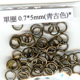 0.7*5mm Antique Brass Plated Open Jump Rings(3g)