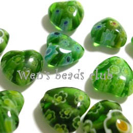 Millefiori Glass Beads - Hearts 12mm/5PK/TFB0512Mb04S