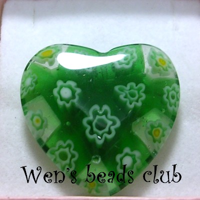 Millefiori Glass Beads - Heart Beads 25mm/1PK/TFBEB1925M