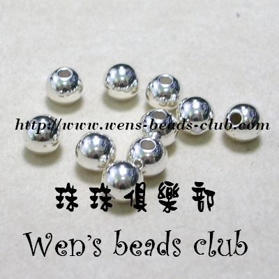 Sterling Silver-Spacer Round Bead 6mm*5pcs