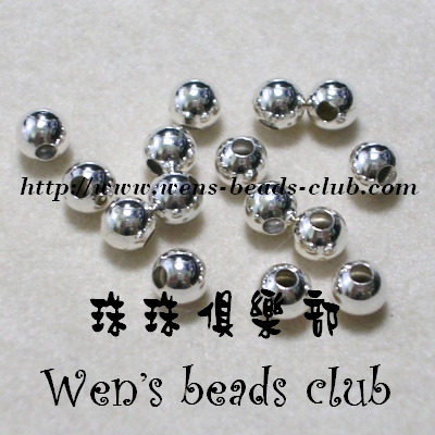 Sterling Silver-Spacer Round Bead 4mm*5pcs