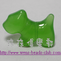 Doggy beads-Milky Peridot(5PK)