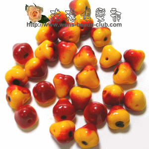 CZ-Pears 16/12mm:Opaque Yellow / Red (2pk)