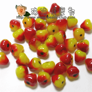 CZ-Pears 16/12mm:Milky Yellow / Red (10pk)