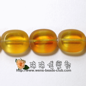 CZ-Oval Window Beads 12/14mm: Yellow/Orange(5PK)