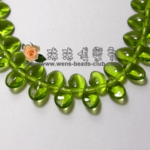 CZ-Czech Pressed Beads : Petals 6*8mm : Olivine (30PK)