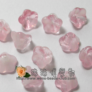 CZ-Bell Flowers 6*8mm : Crystal/Light Pink(20PK)