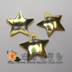 15mm Gold Plated Star Drop 10pcs