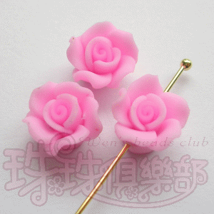 FIMO Flowers - 10mm Rose - Baby pink(2pcs)