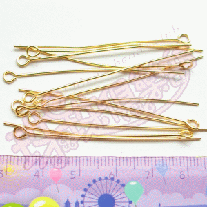 0.8*48mm Gold Plated Eye Pins.(3g)