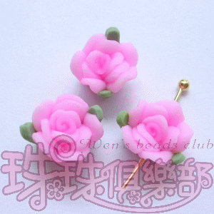 FIMO Flowers - 8mm Rose - Baby pink(2pcs)